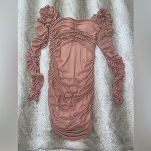 Elegant Ruched Pink Dress